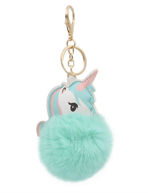 Accessories, Unicorn Pom Pom Keychain