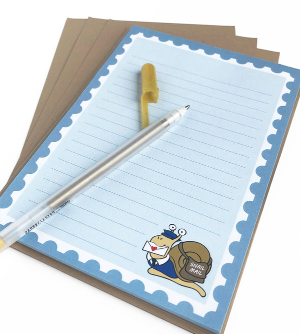 Snail Mail Stationery Set – Fold and Mail Letter Set by