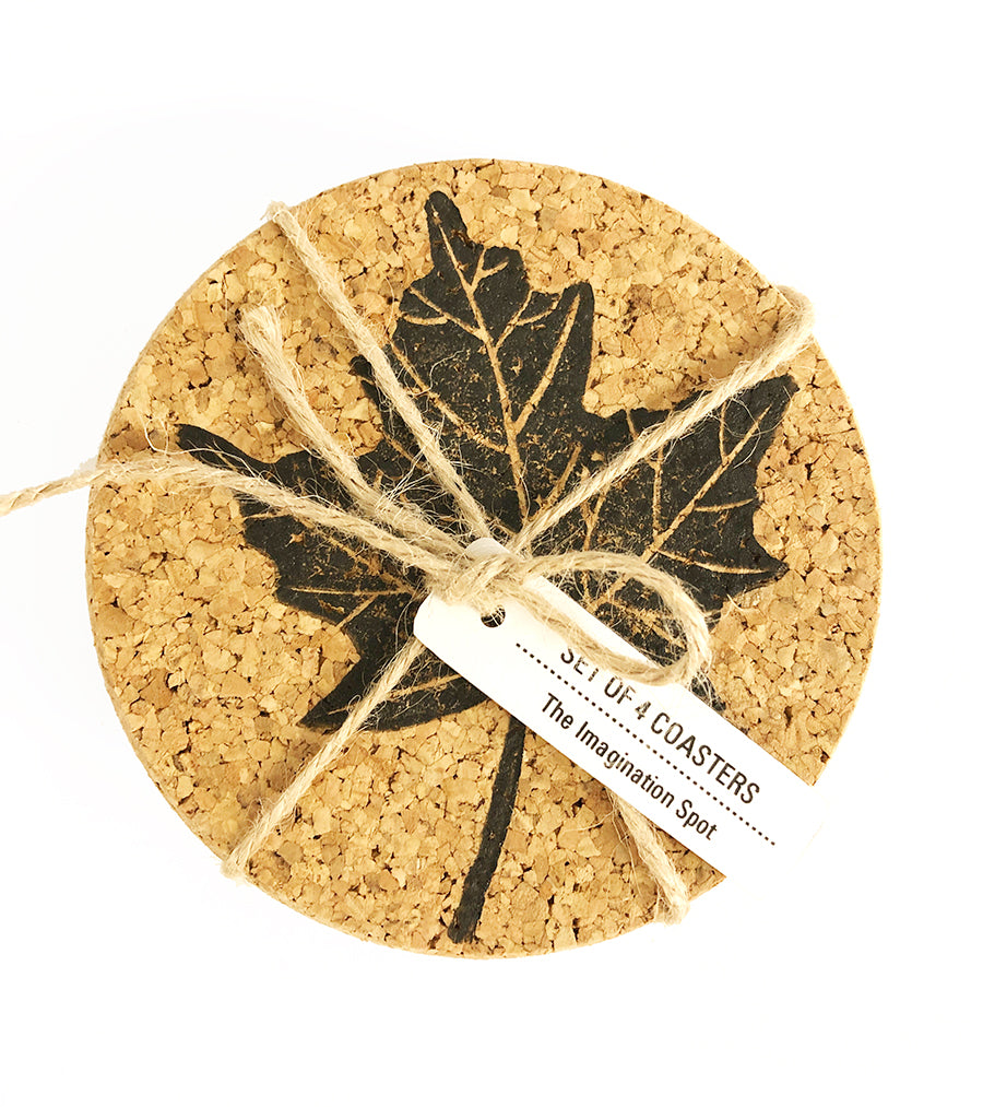 Linocut Coasters Set - Maple Leaf Coasters – The Imagination Spot