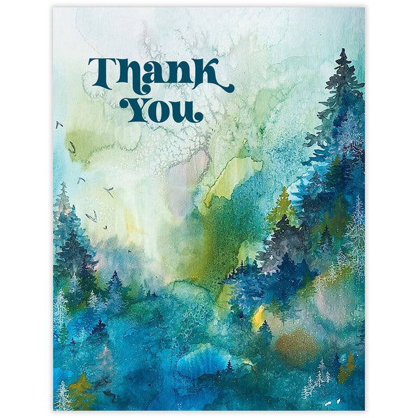 Abstract Forest Thank You Card - The Imagination Spot