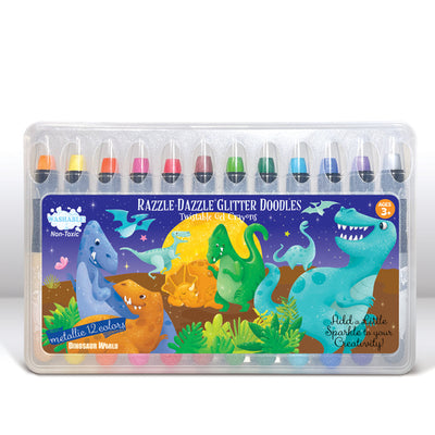 International Arrivals Sparkle Gel Crayons, Set of 12