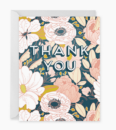 Thank You Card - Night Floral